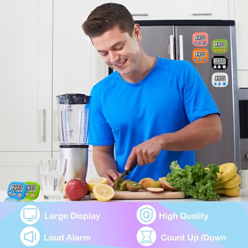 54 Pcs Kitchen Timer Bulk with Small Magnetic Backing Stand Liubeili Digital Timers Manual Electronic Alarm Clock Visual LCD Display for Teacher Toothbrush Exercise Oven Classroom Baking
