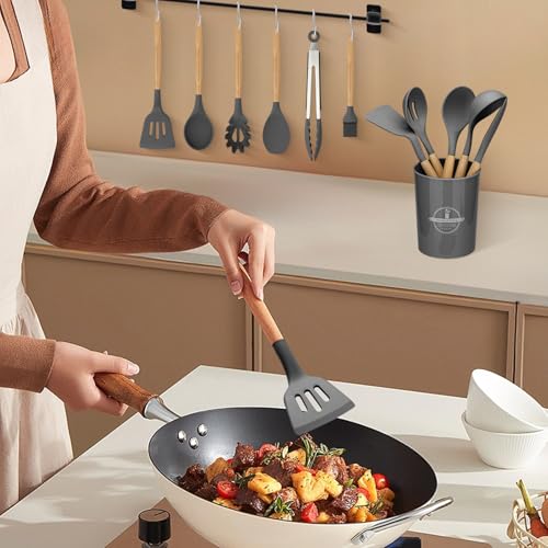 Silicone Kitchen Utensils Set (Gray)