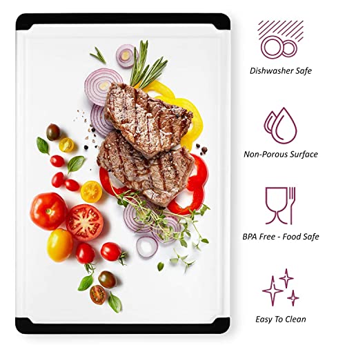 Large Plastic Cutting Board for Kitchen (Black)