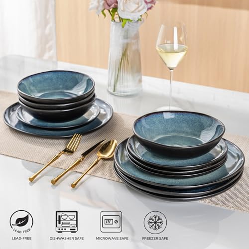 Ceramic Dinnerware Sets for 6 (Matte Ceylon Blue / Service for 6)