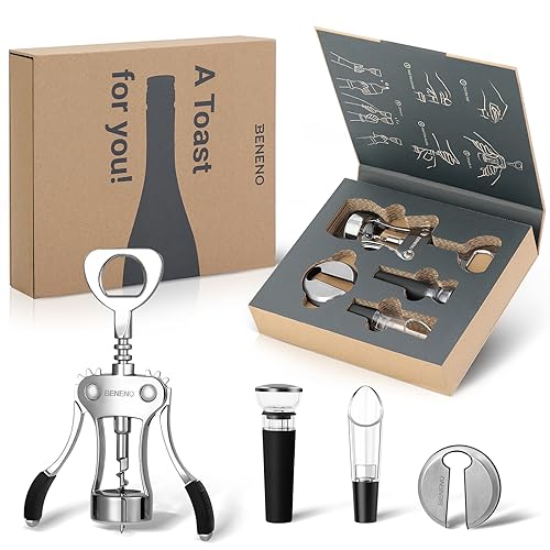 Corkscrew Wine Bottle Opener Wine Accessories Gift Set (Ingot Silver)