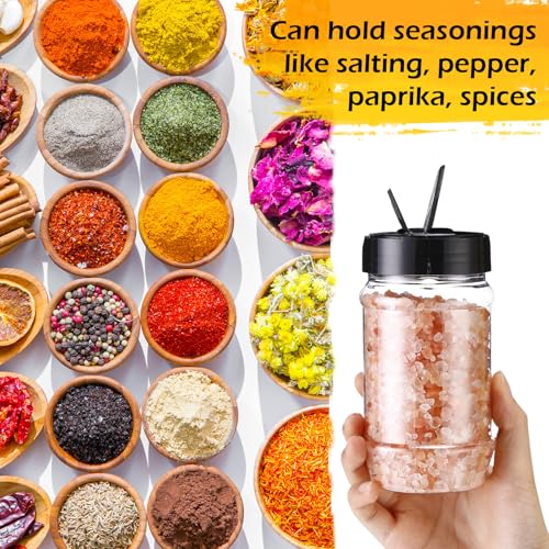 12.2 oz 30 Pack Plastic Spice Jars with Shaker Lids Clear Seasoning Containers Spice Bottles for Kitchen Storing Herbs Seasoning Powders (12.2 oz / Oval Shape)