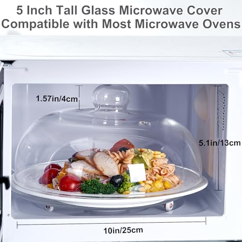 Light 10 Inch Borosilicate Glass Microwave Splatter Guard Cover for Food