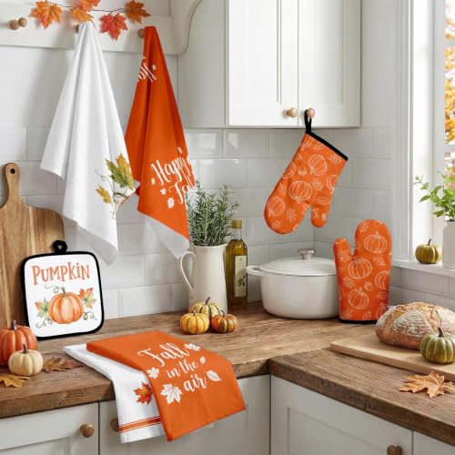 Fall Pumpkin Kitchen Decor Set (Fall Pumpkin Orange)