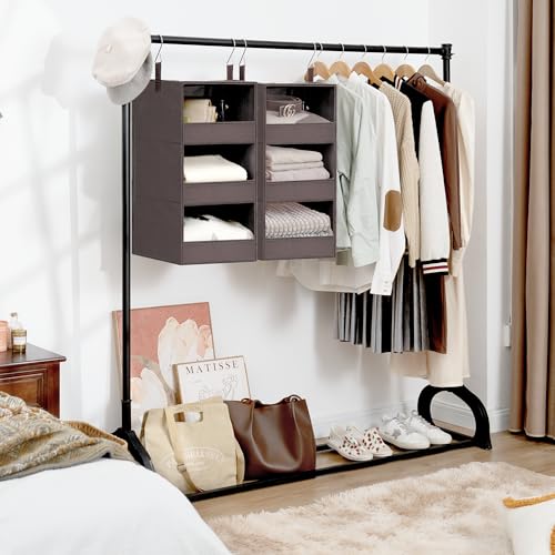 3 Shelf Hanging Closet Organizer (3-shelf Dark Brown / 2-Pack)