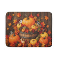 Autumn Dish Drying Mat for Kitchen Countertop Fall Pumpkin Maple Leaf Birds Dish Drainer Mats 18x24inch Rustic Wood Board Grain Dish Drying Rack Pad Protector for Dining Seasonal Decor (24" x 18")
