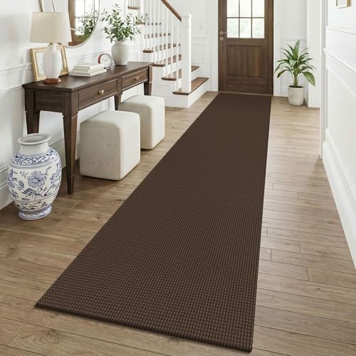 Cotton 2.5'x12' Runners Rugs for Hallway (Brown/Dark Brown / 2'8" x 12' (Runner))
