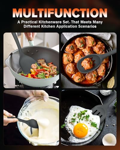 Silicone Cooking Utensils Set (Gray)