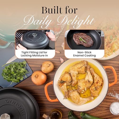 Shallow Cast Iron Casserole with Lid (Black / 5-Quart - Shallow)