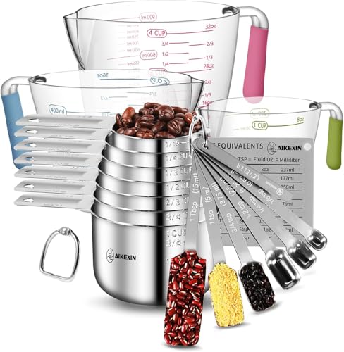 20 PCS Measuring Cups & Spoons Set (Rectangular Spoons Set)