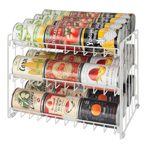 3 Tier Can Storage Organizer Rack in White (White / 14.5 x 11.5 x 11 inches)