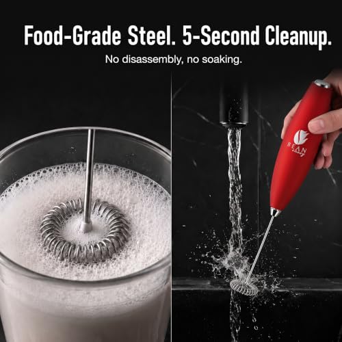 Milk Frother Handheld (Red / Classic)
