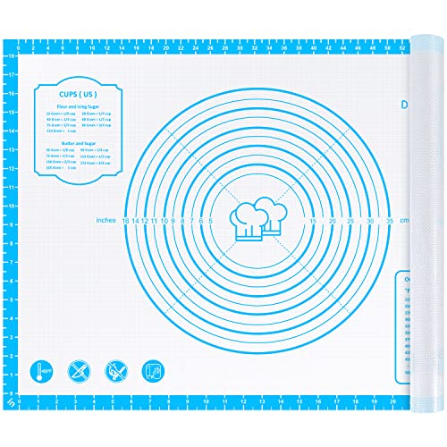 28"x20" Large Durable Silicone Baking Mat for Pastry and Bread (Blue / 28"L x 20"W)