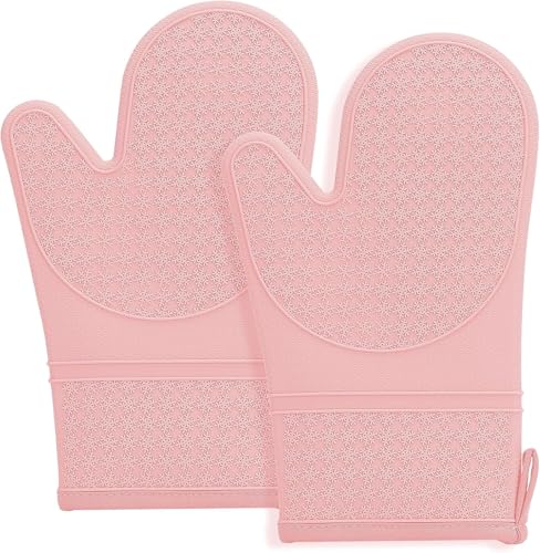 Silicone Oven Mitts (Pink)