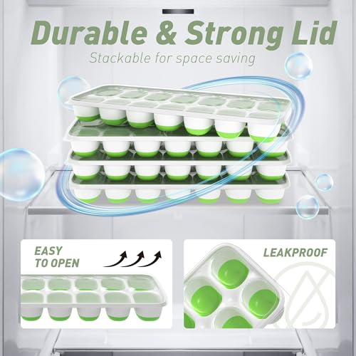 2 Pack Ice Cube Tray (Green / Ice Cube Tray 2 Pack)