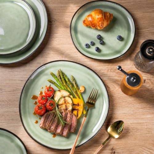 Ceramic Dinnerware Sets for 4 (Matte Olive Green / Service for 4)