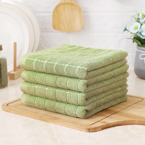 100% Cotton Terry Kitchen Towels (Sage Green / 13 X 28 - 12 Pack)