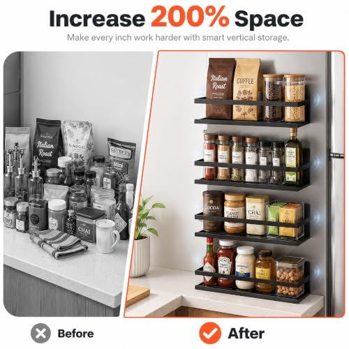 Magnetic Spice Rack 4 (Black)
