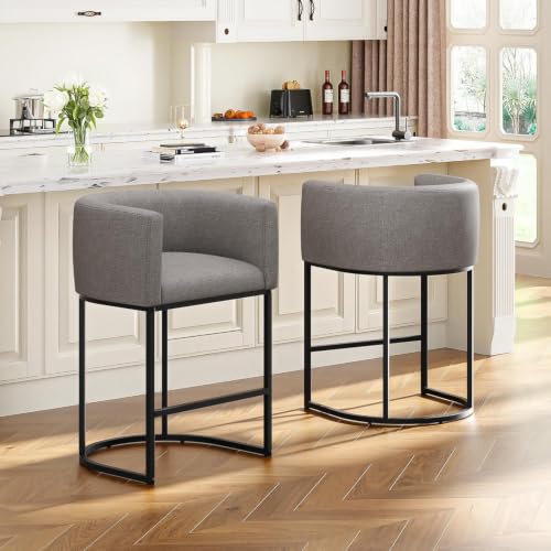 26" H Counter Height Bar Stools Set of 3 (Grey / Set of 3)