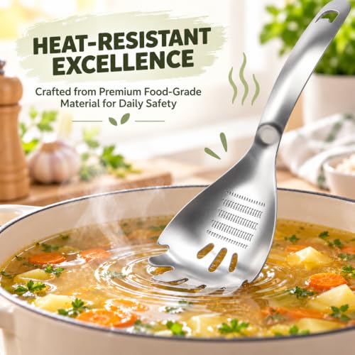 5-in-1 430 Stainless Steel Cooking Spoon, Egg Yolk Separator for Kitchen