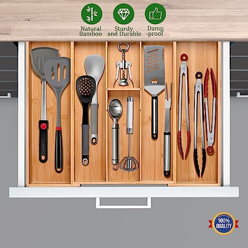 Bamboo Silverware Organizer (Two-sided pull)