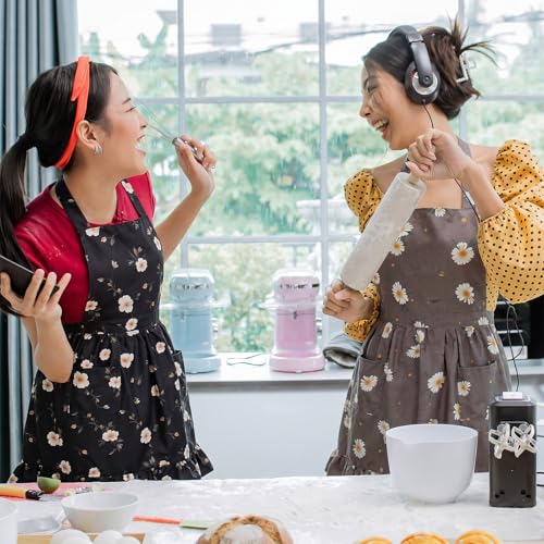 3 Pcs Vintage Apron Dress for Women with Pockets 3 Designs Cute Floral and Butterfly Print Aprons for Kitchen Cooking Baking Gardening