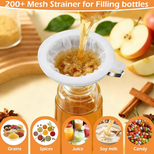 6 Pack Stainless Steel Canning Funnel for Filling Mason Jar with Mesh Strainer
