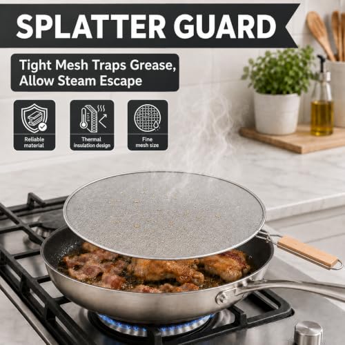 3PCS Grease Splatter Screen for Frying Pan