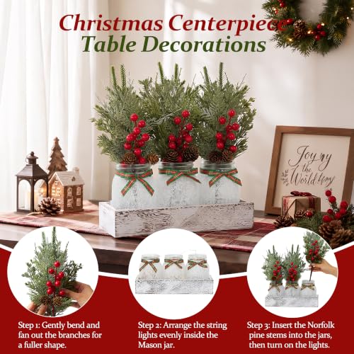 Mason Jar Christmas Centerpieces for Tables (Snowflake)