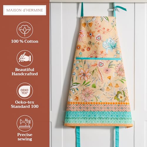 Aprons for women with Pocket 100% Cotton Pack of 1 (069 - Luxury Loft - Peach)