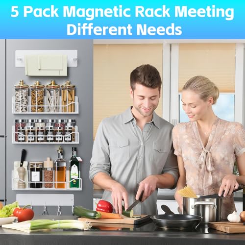 Magnetic Spice Rack for Refrigerator (White)
