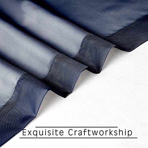 Blue Sheer Curtains 36 Inches 2 Panels Set (Navy Blue / 42"W x 36"L (Pack of 2))