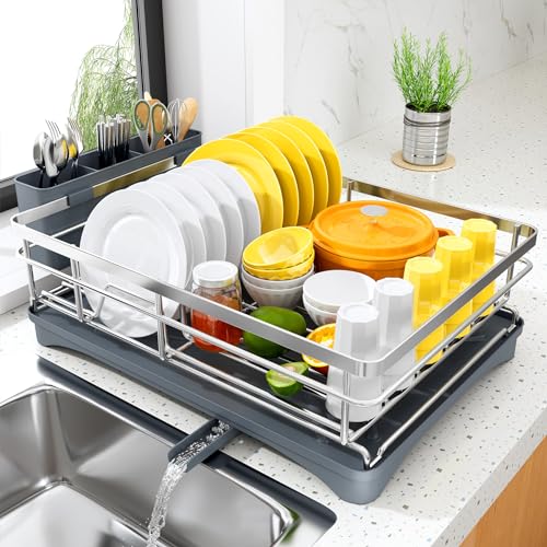 Dish Drying Rack for Kitchen Counter (Silver / Countertop)