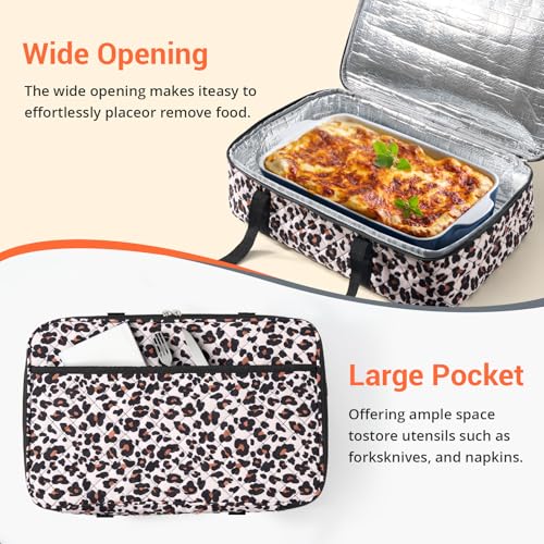 Insulated Casserole Carrier Fits 9"x13" Dish (Leopard)