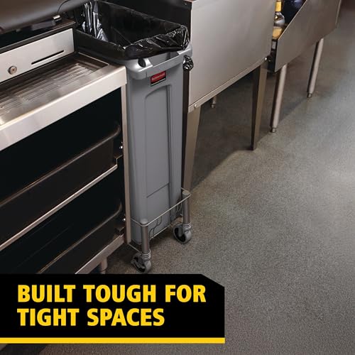 Slim Jim Plastic Rectangular Trash (23 Gal / Gray)