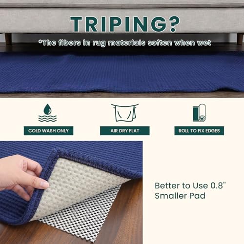 3x16 Runners Rugs for Hallway (Deep Navy Blue / 3' x 16' (Runner))