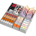 6 Pack Sock Underwear Drawer Organizer Dividers (6 Pack / Grey)