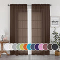 Sheer Chocolate Curtains (Chocolate / 42"W x 84"L (Pack of 2))