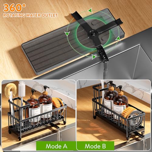 Sponge Holder for Kitchen Sink (Black - 10.62″)