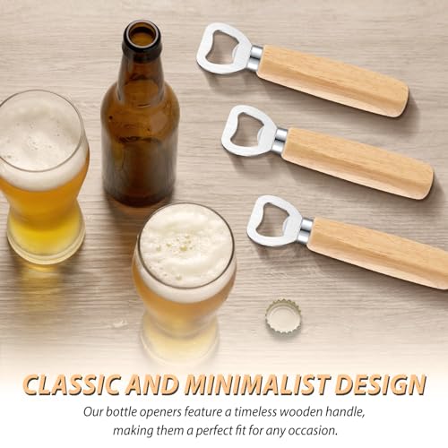 48pcs Bottle opener Beer Opener with Wooden Handle for engraving Cider Wine Bottle Opener Party Wedding Gifts (48pcs)