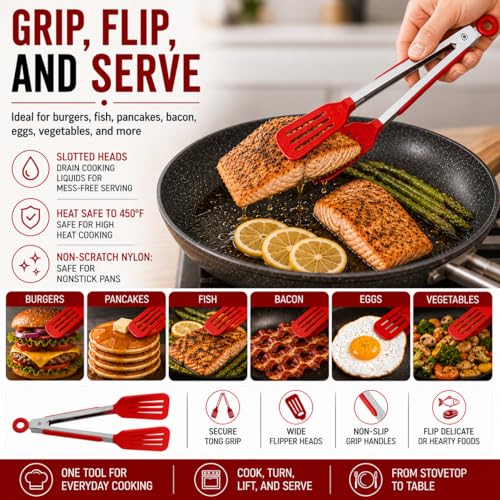Slotted Flipper Tongs (Flipper Tongs, Set of 2)