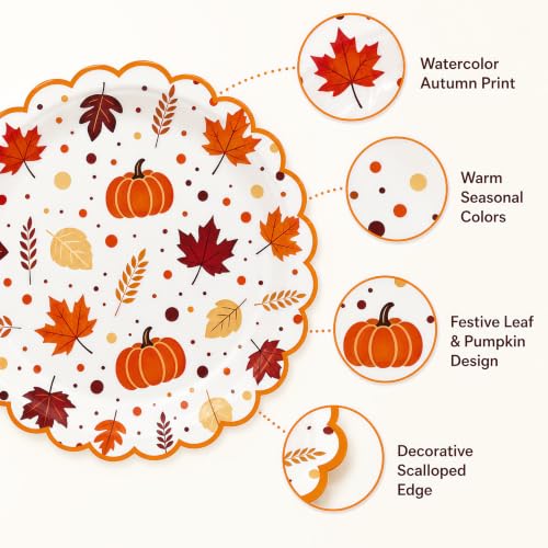50 Pack Fall Paper Plates