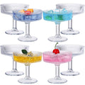 8 Pcs Ribbed Vintage Coupe Glasses 7 oz Martini Glasses Champagne Coupe Classic Cocktail Glassware Reusable Ribbed Glassware for Cocktail Martini European Style (Clear)