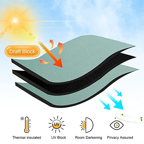 Blackout Curtains for Bedroom Living Room Nursery 72 inches Long (Aqua / 42"W x 72"L (Pack of 2))