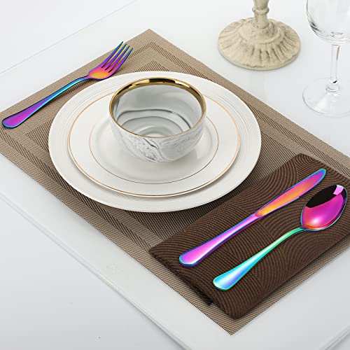 Rainbow Silverware Flatware Set for 8 (Color)