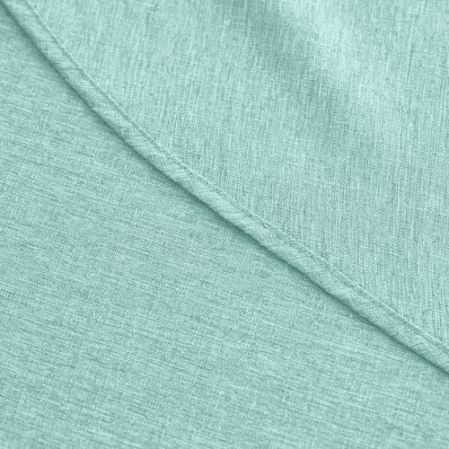 Waterproof Round Linen Texture Tablecloth 60 inch (Aqua / 60" (Round))