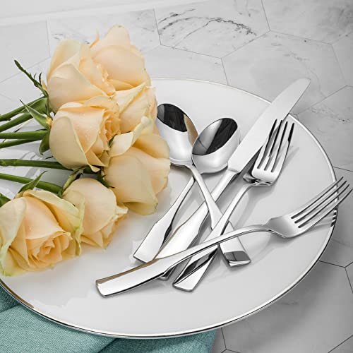 Kate 24 Piece Silverware Set with Steak Knife (Silver / 24 pieces for 4)