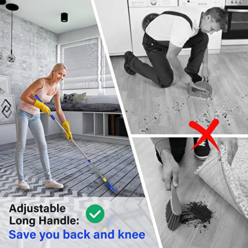 Grout Brush with Long Adjustable Handle (Blue Head)