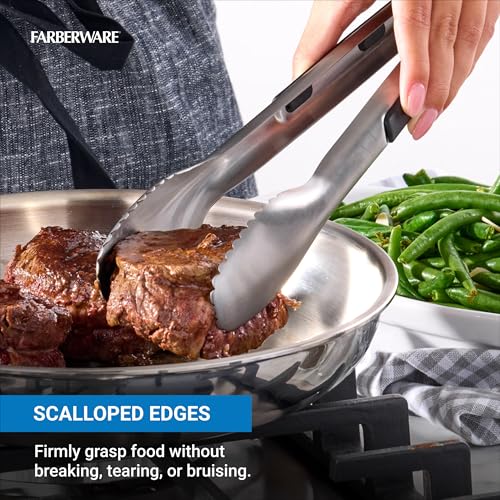 Pro 12 Inch Stainless Steel Locking Kitchen Tongs