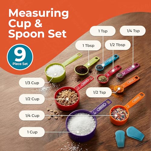 Color 9 Piece Measuring Cups and Spoons Set (Primary)